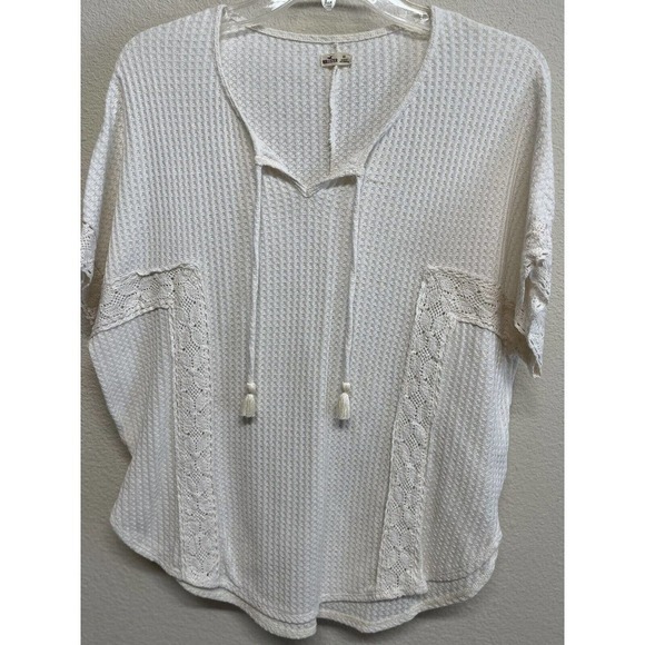 Hollister Women's Waffle Knit Blouse Size XS Short Dolman Sleeve - Picture 2 of 9